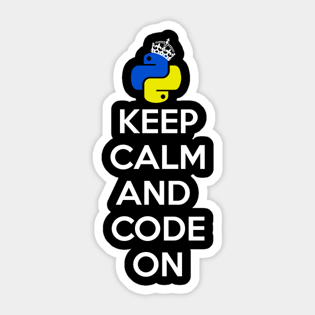 Keep Calm And Code on Sticker by Fusion Designs